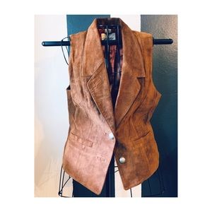 Vintage Suede waist length contoured vest!